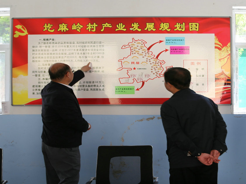 2党委书记董峰(左)、院长常建忠(右)研究帮扶方案.jpg